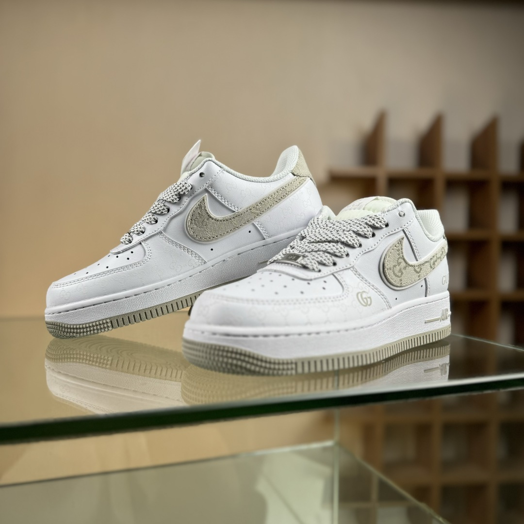 260 Nike Air Force 1'07 Low 古驰联名 米灰牛仔夜光 空军一号低帮休闲板鞋 XX3168-197