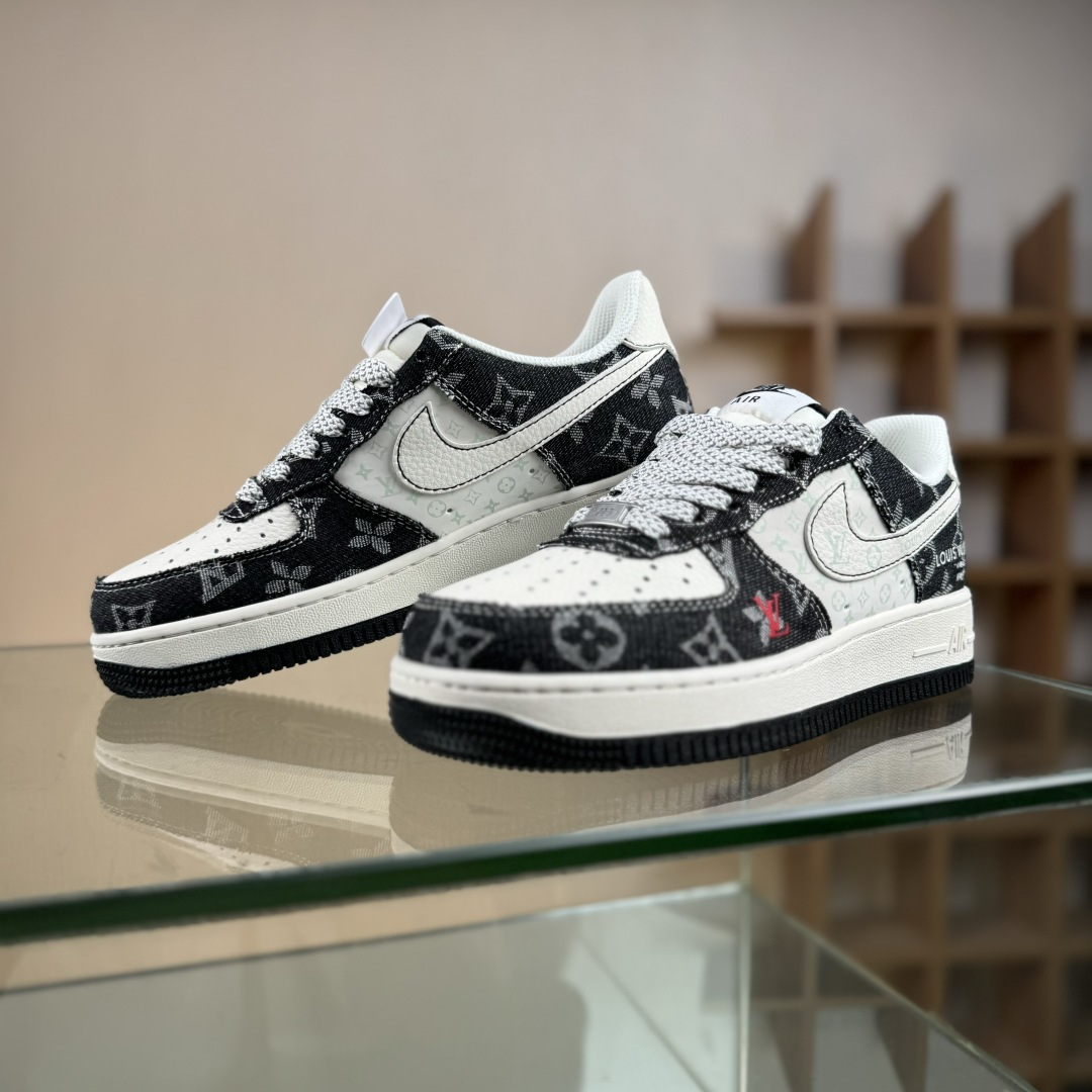 Nike Air Force 1'07 Low LV联名 牛仔米黑缝线 空军一号低帮休闲板鞋 MZ9588-815