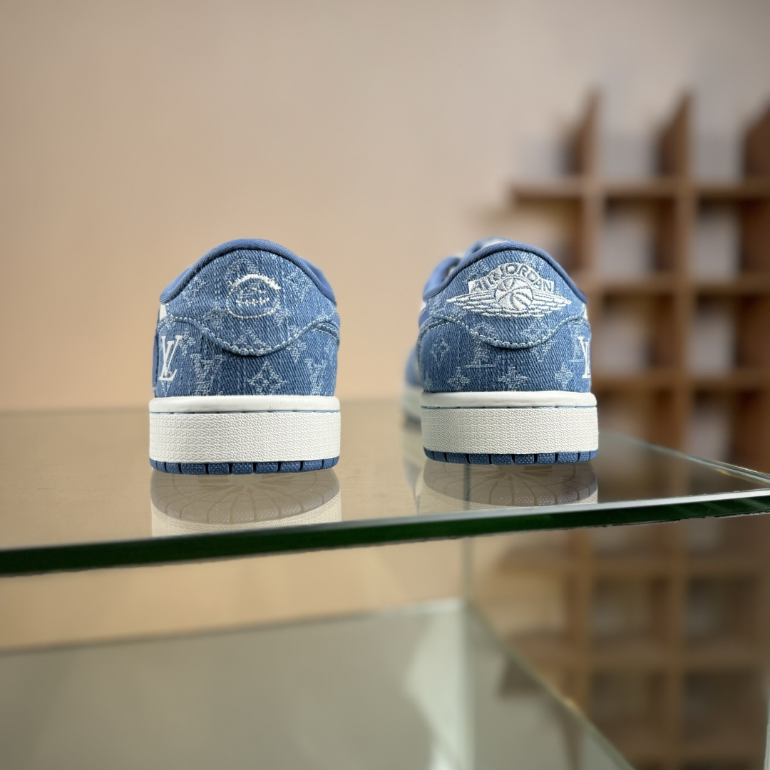 Travis Scott x Fragment Design x Air Jordan 1 Low SP AJ1 乔1 LV联名 天空蓝牛仔 低帮文化休闲板鞋 SC0601-056