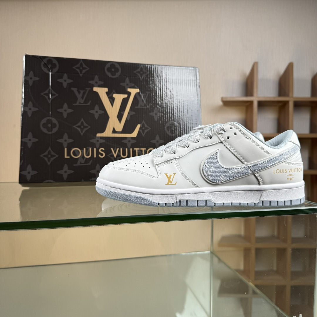 Nike SB Dunk Low LV联名 灰牛仔勾 周年高端定制 低帮休闲板鞋 CS1688-126