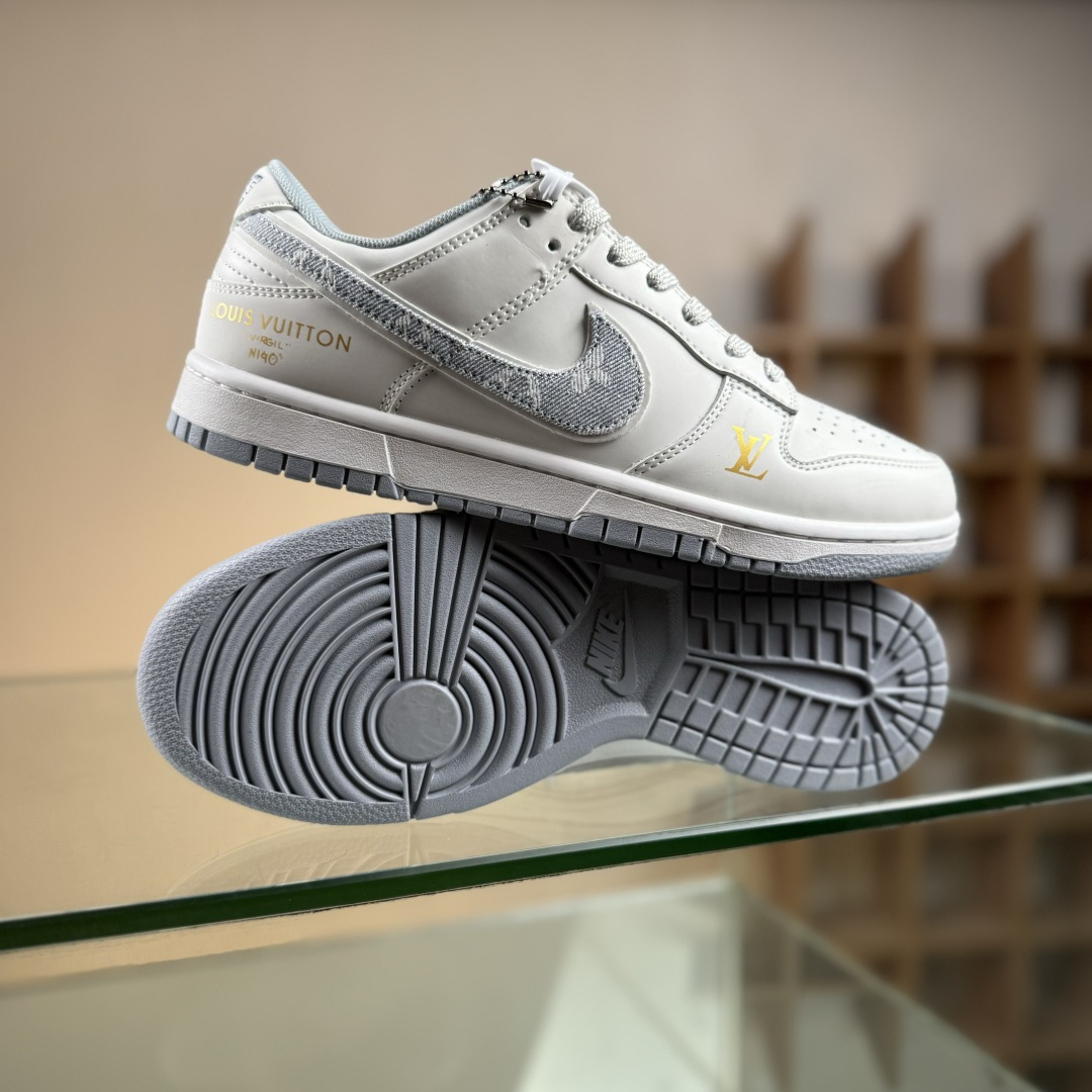 Nike SB Dunk Low LV联名 灰牛仔勾 周年高端定制 低帮休闲板鞋 CS1688-126