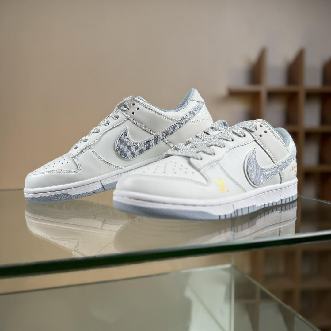 Nike SB Dunk Low LV联名 灰牛仔勾 周年高端定制 低帮休闲板鞋 CS1688-126
