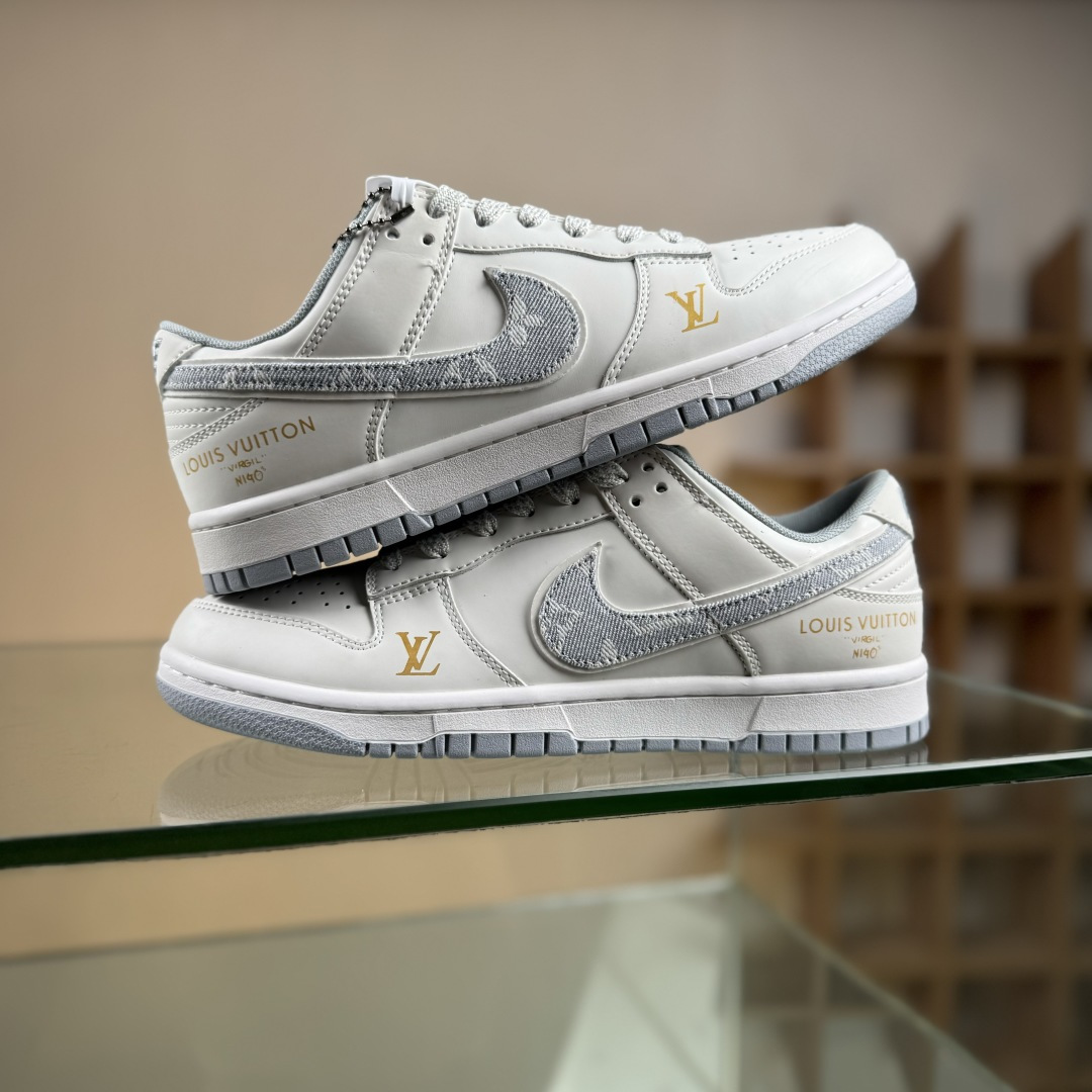 Nike SB Dunk Low LV联名 灰牛仔勾 周年高端定制 低帮休闲板鞋 CS1688-126