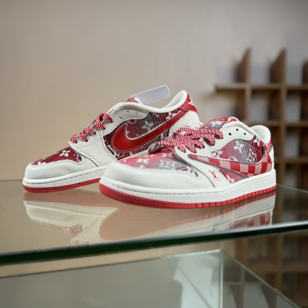 Nike Air Jordan 1 x Travis Scott AJ1倒勾 乔一倒钩 ‘DIY’定制 耐克 低帮文化篮球鞋 XS2025-067