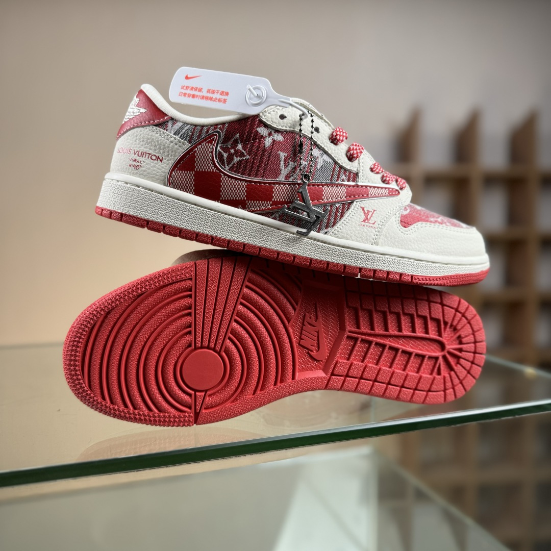 Nike Air Jordan 1 x Travis Scott AJ1倒勾 乔一倒钩 ‘DIY’定制 耐克 低帮文化篮球鞋 XS2025-067