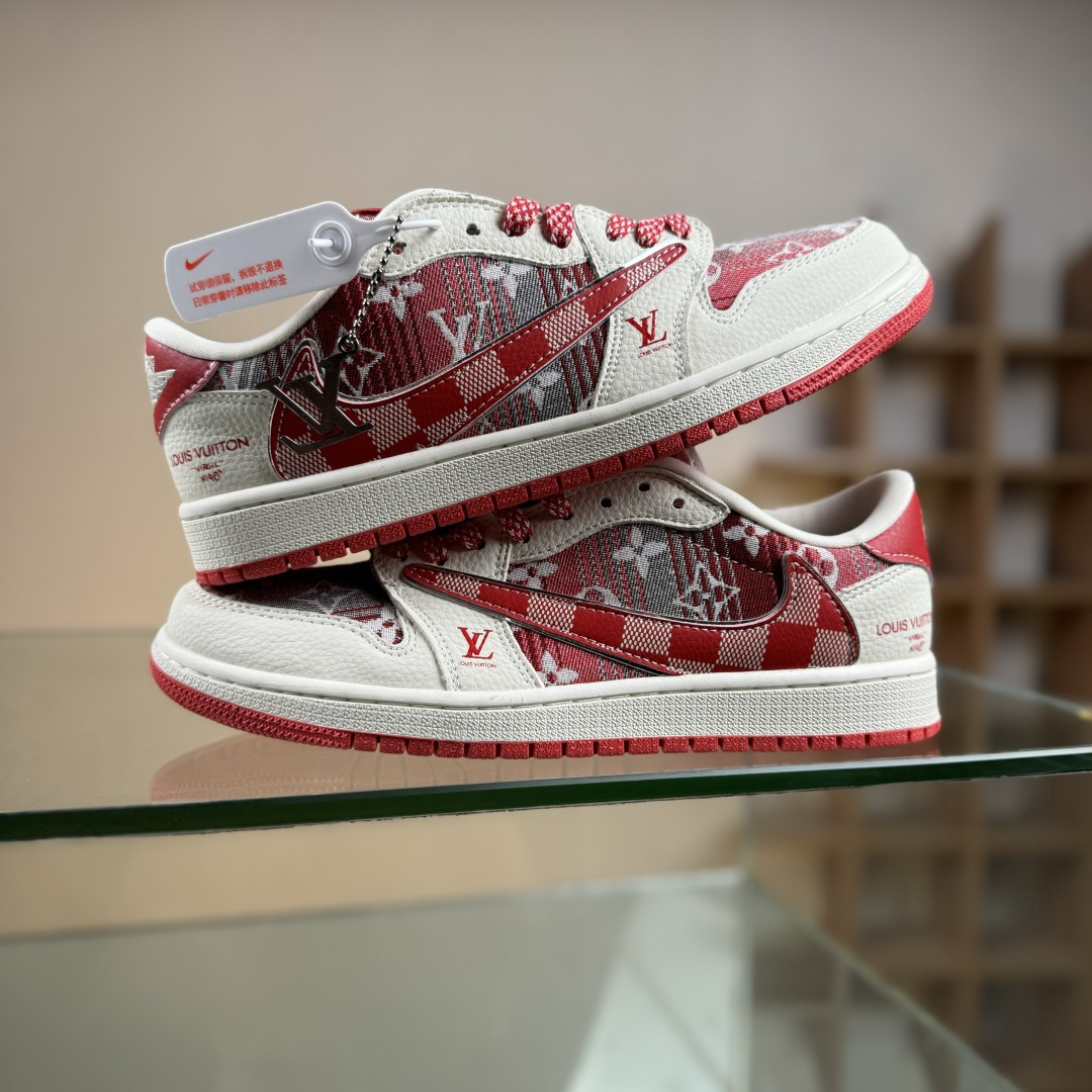 Nike Air Jordan 1 x Travis Scott AJ1倒勾 乔一倒钩 ‘DIY’定制 耐克 低帮文化篮球鞋 XS2025-067