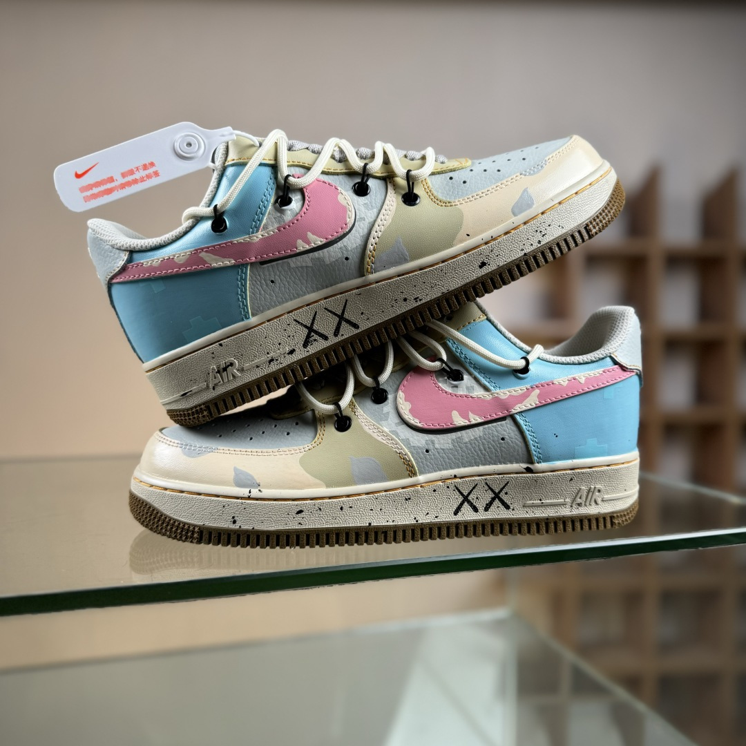 260 Nike Air Force 1 Low 07 x KAWS 棕灰绑带 KS6869-101