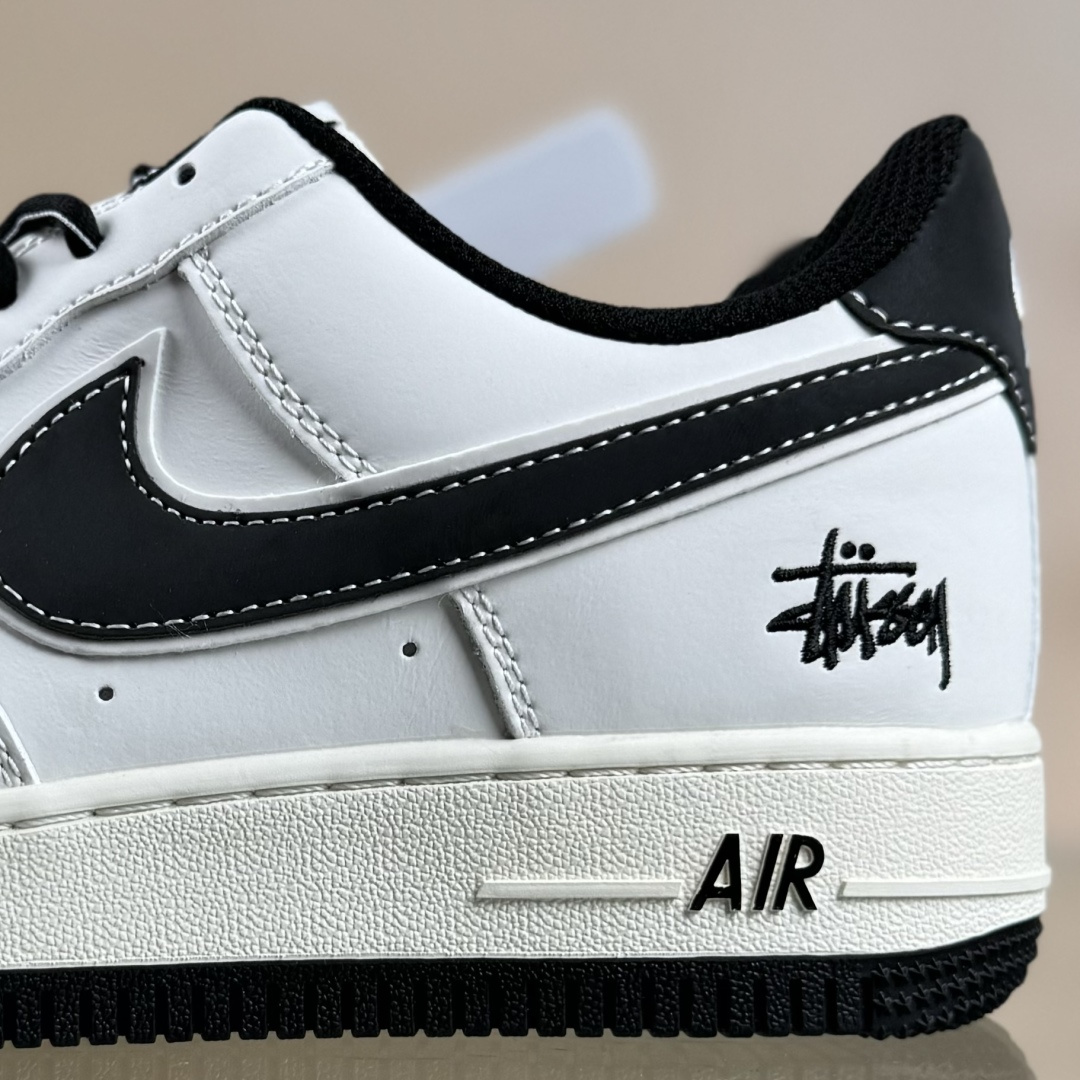 Nike Air Force 1'07 Low 斯图西联名 米黑勾黑底 空军一号低帮休闲板鞋 CS5288-037
