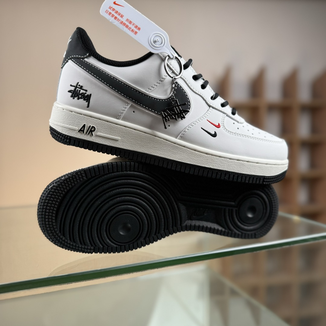 Nike Air Force 1'07 Low 斯图西联名 米黑勾黑底 空军一号低帮休闲板鞋 CS5288-037