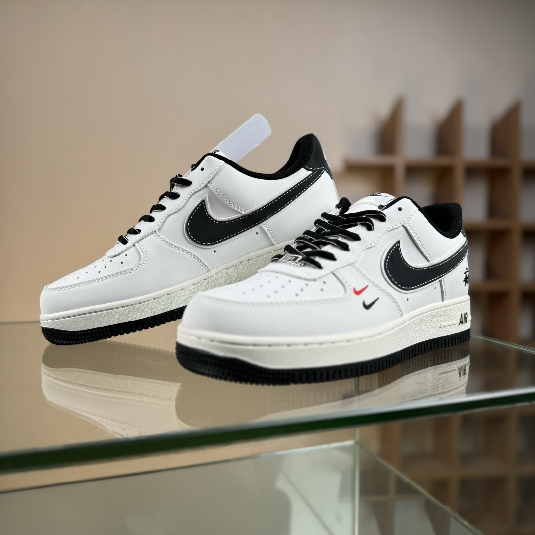 Nike Air Force 1'07 Low 斯图西联名 米黑勾黑底 空军一号低帮休闲板鞋 CS5288-037