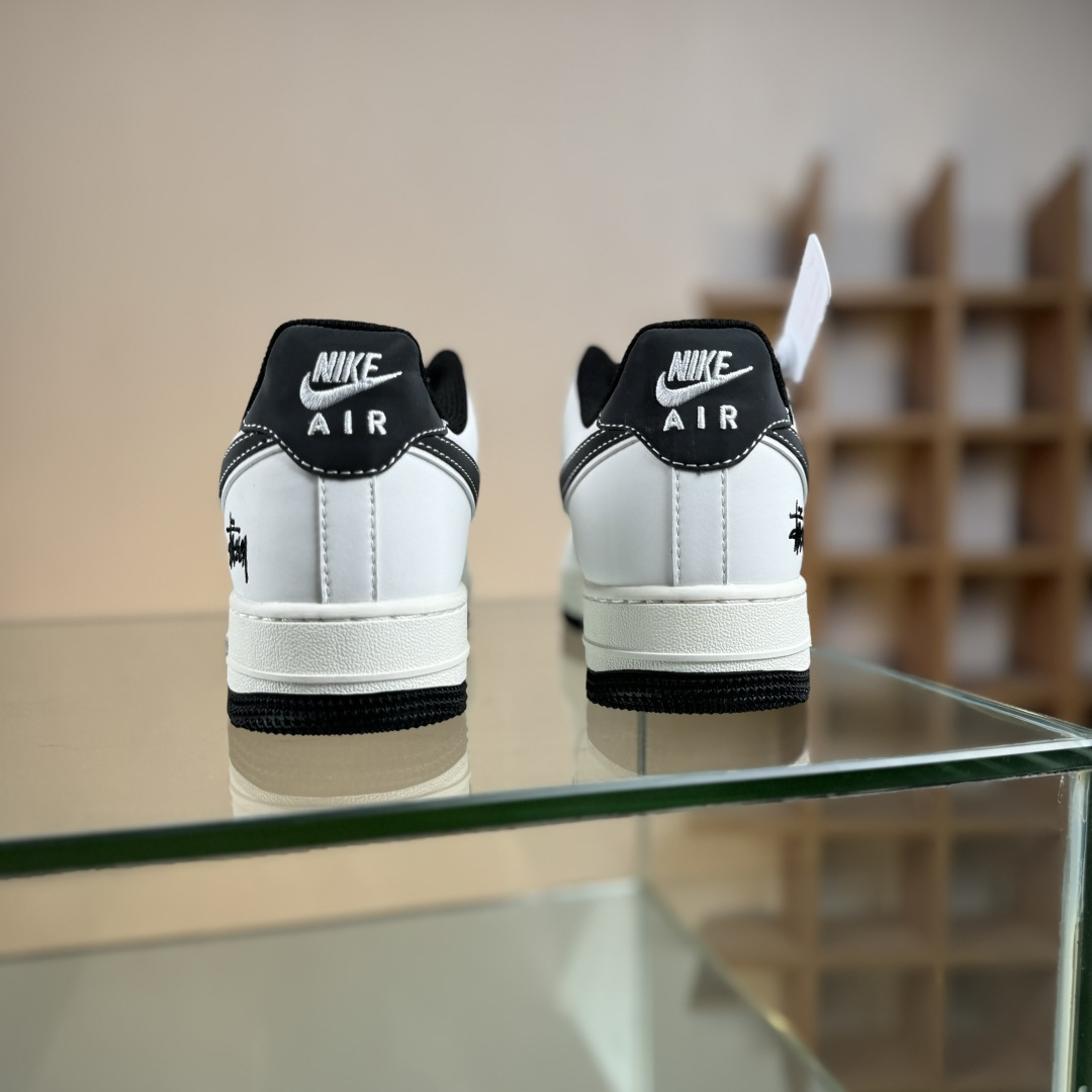 Nike Air Force 1'07 Low 斯图西联名 米黑勾黑底 空军一号低帮休闲板鞋 CS5288-037