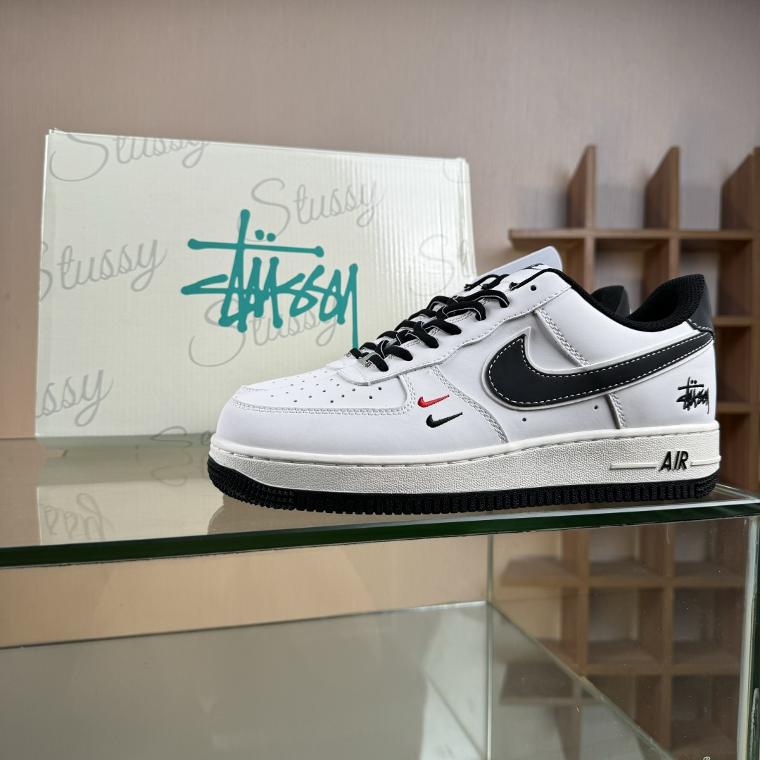Nike Air Force 1'07 Low 斯图西联名 米黑勾黑底 空军一号低帮休闲板鞋 CS5288-037