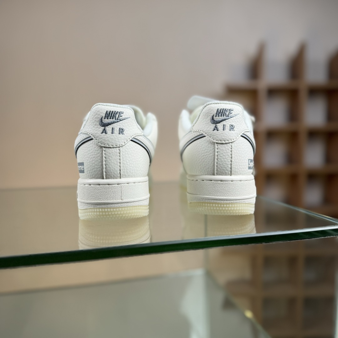 Nike Air Force 1'07 Low Supreme联名 米灰水晶底 空军一号低帮休闲板鞋 XX3168-193