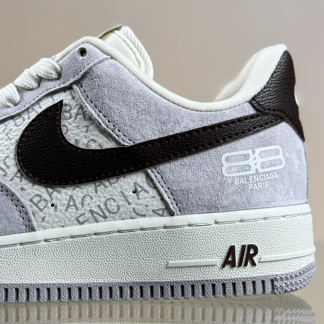 260 Nike Air Force 1'07 Low 巴黎世家联名 白棕 空军一号低帮休闲板鞋 YF9511-806