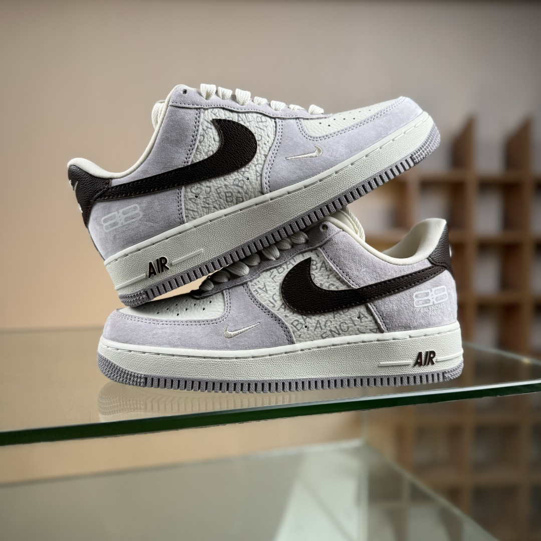 260 Nike Air Force 1'07 Low 巴黎世家联名 白棕 空军一号低帮休闲板鞋 YF9511-806