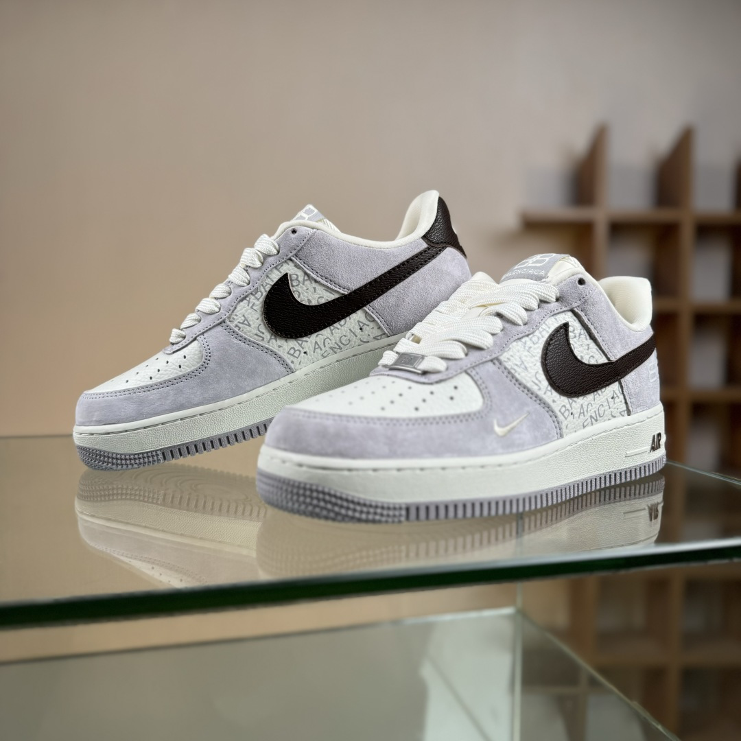 260 Nike Air Force 1'07 Low 巴黎世家联名 白棕 空军一号低帮休闲板鞋 YF9511-806