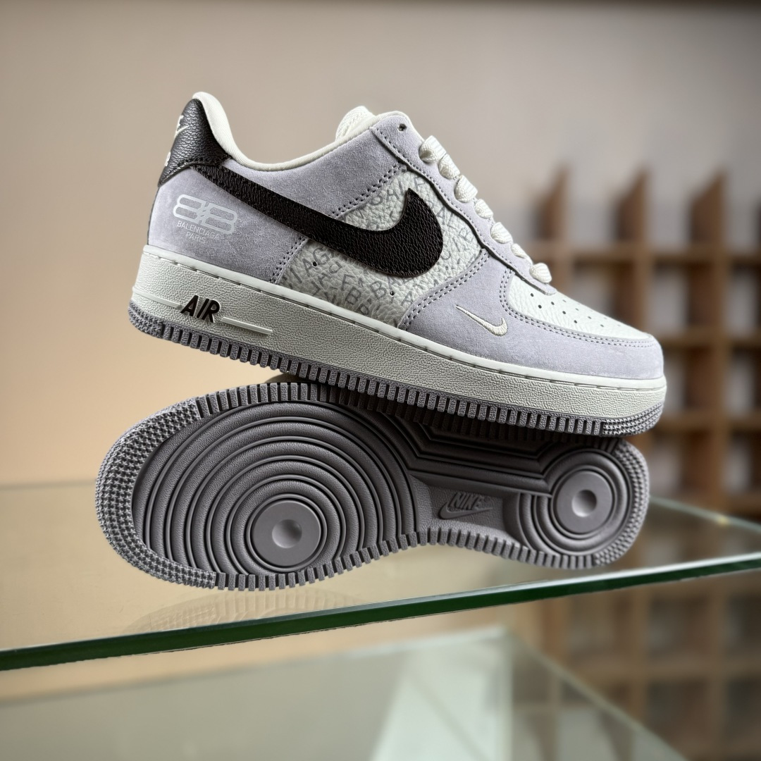 260 Nike Air Force 1'07 Low 巴黎世家联名 白棕 空军一号低帮休闲板鞋 YF9511-806