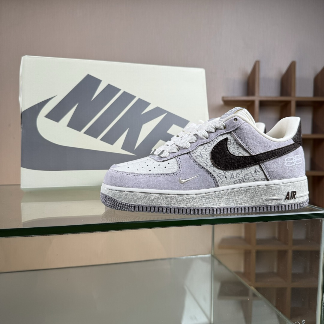 260 Nike Air Force 1'07 Low 巴黎世家联名 白棕 空军一号低帮休闲板鞋 YF9511-806