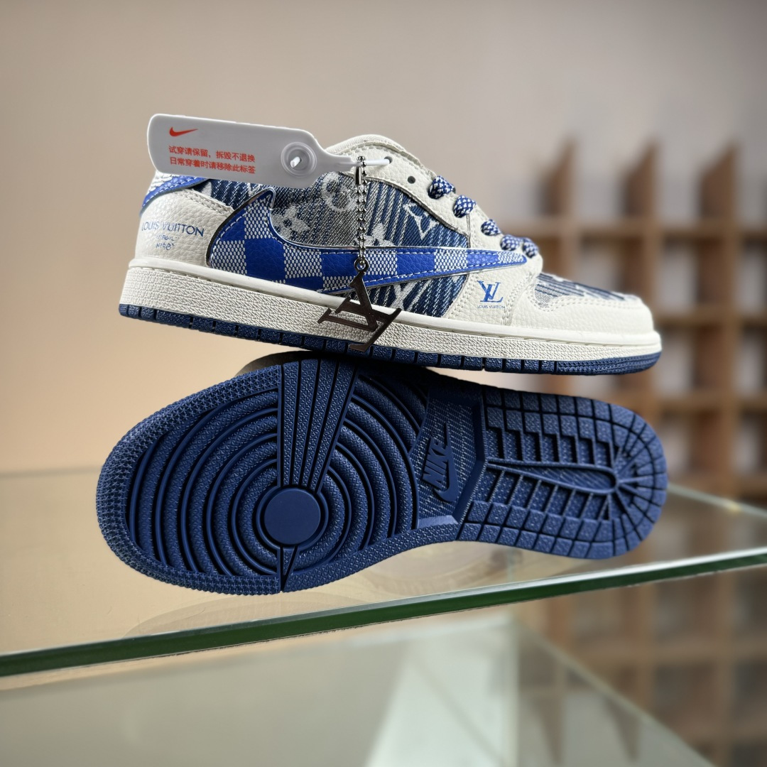 Nike Air Jordan 1 x Travis Scott AJ1倒勾 乔一倒钩 ‘DIY’定制 耐克 低帮文化篮球鞋 XS2025-075