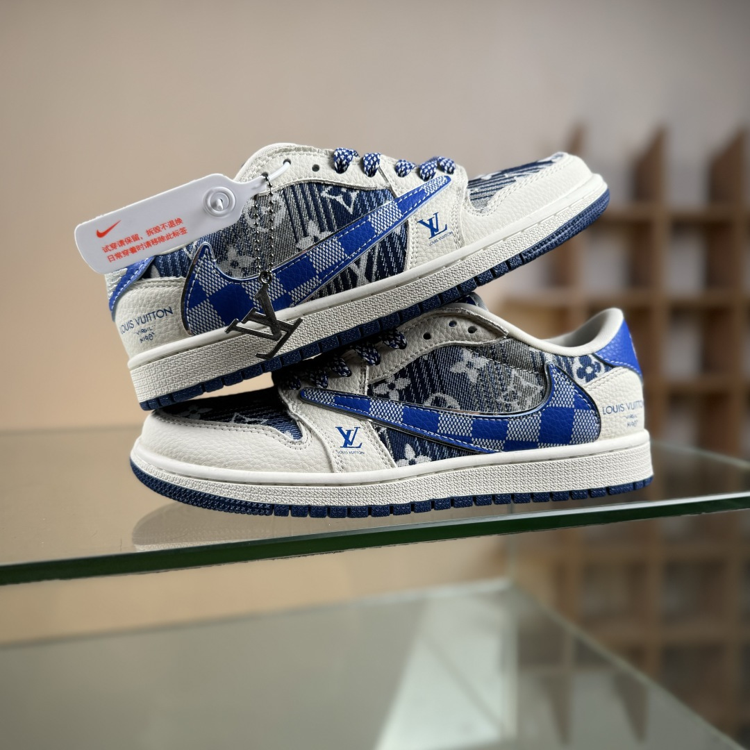 Nike Air Jordan 1 x Travis Scott AJ1倒勾 乔一倒钩 ‘DIY’定制 耐克 低帮文化篮球鞋 XS2025-075