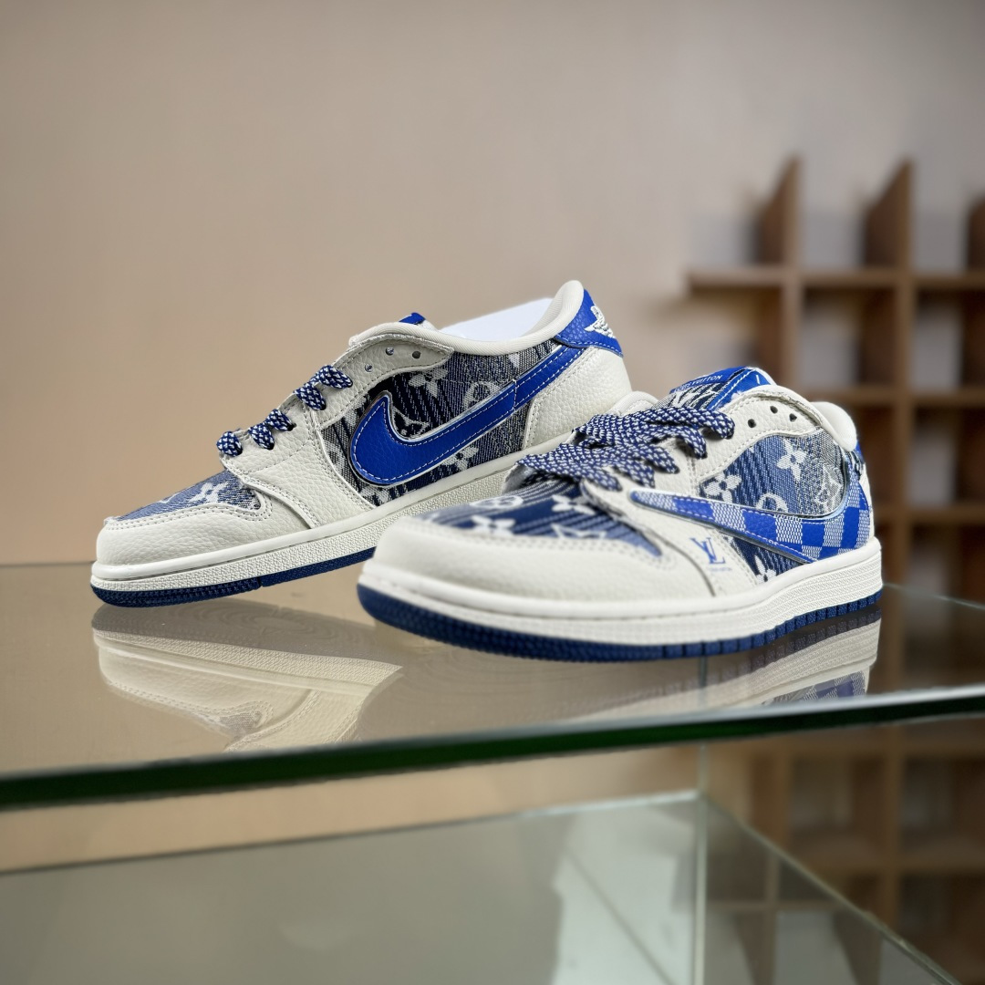 Nike Air Jordan 1 x Travis Scott AJ1倒勾 乔一倒钩 ‘DIY’定制 耐克 低帮文化篮球鞋 XS2025-075