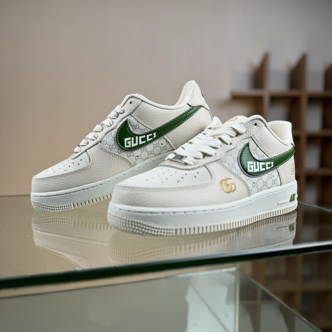 Nike Air Force 1'07 Low 古驰联名 白棕绿 空军一号低帮休闲板鞋 YF9511-804