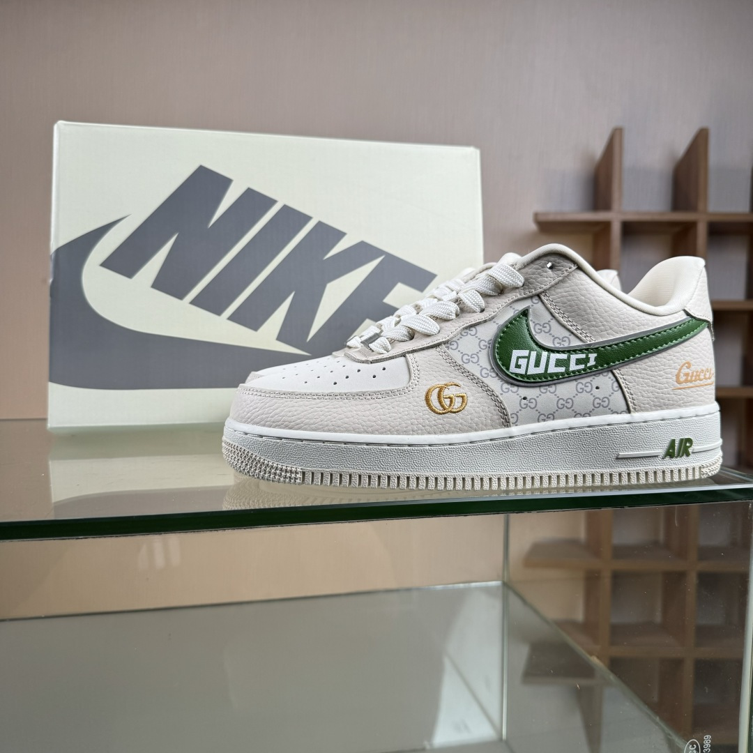 Nike Air Force 1'07 Low 古驰联名 白棕绿 空军一号低帮休闲板鞋 YF9511-804