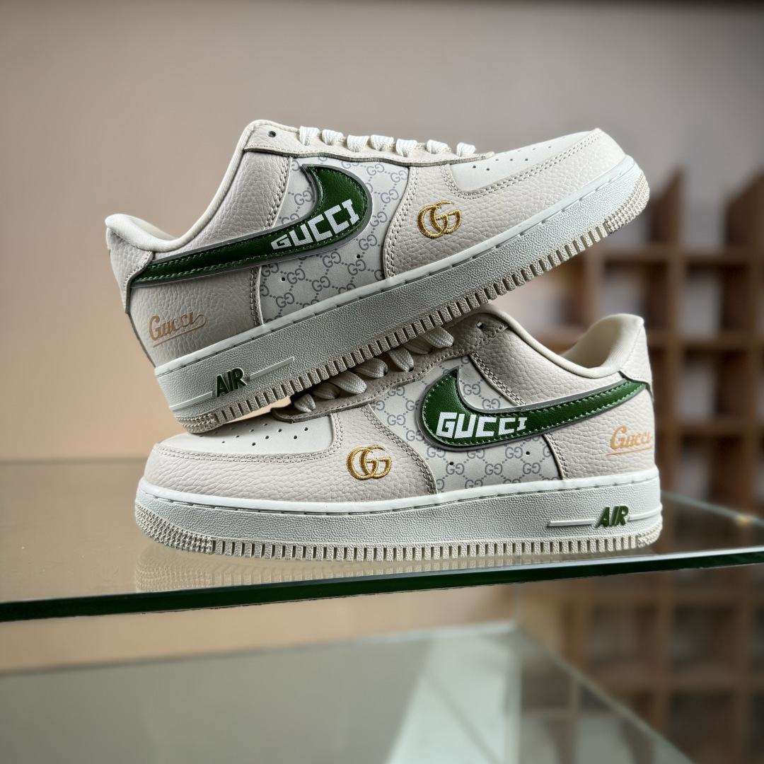 Nike Air Force 1'07 Low 古驰联名 白棕绿 空军一号低帮休闲板鞋 YF9511-804
