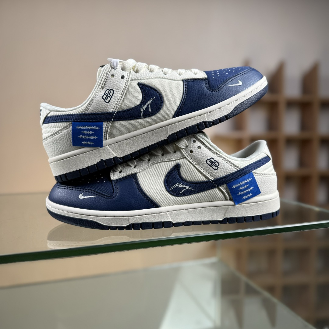 Nike SB Dunk Low 联名 米白帆布蓝钩 高端定制 低帮休闲板鞋 XD1588-230