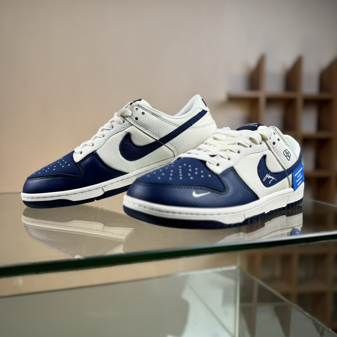 Nike SB Dunk Low 联名 米白帆布蓝钩 高端定制 低帮休闲板鞋 XD1588-230