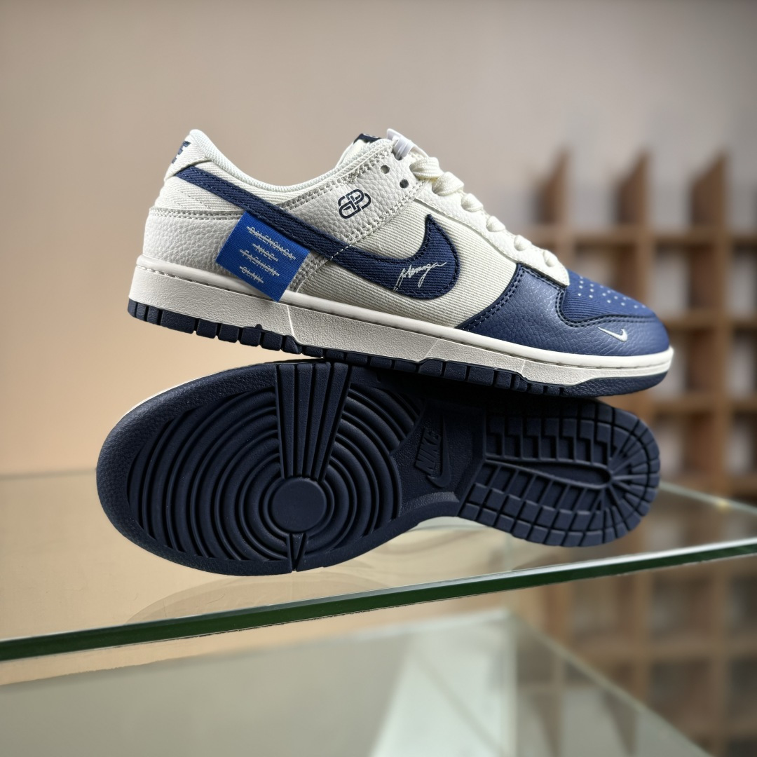 Nike SB Dunk Low 联名 米白帆布蓝钩 高端定制 低帮休闲板鞋 XD1588-230