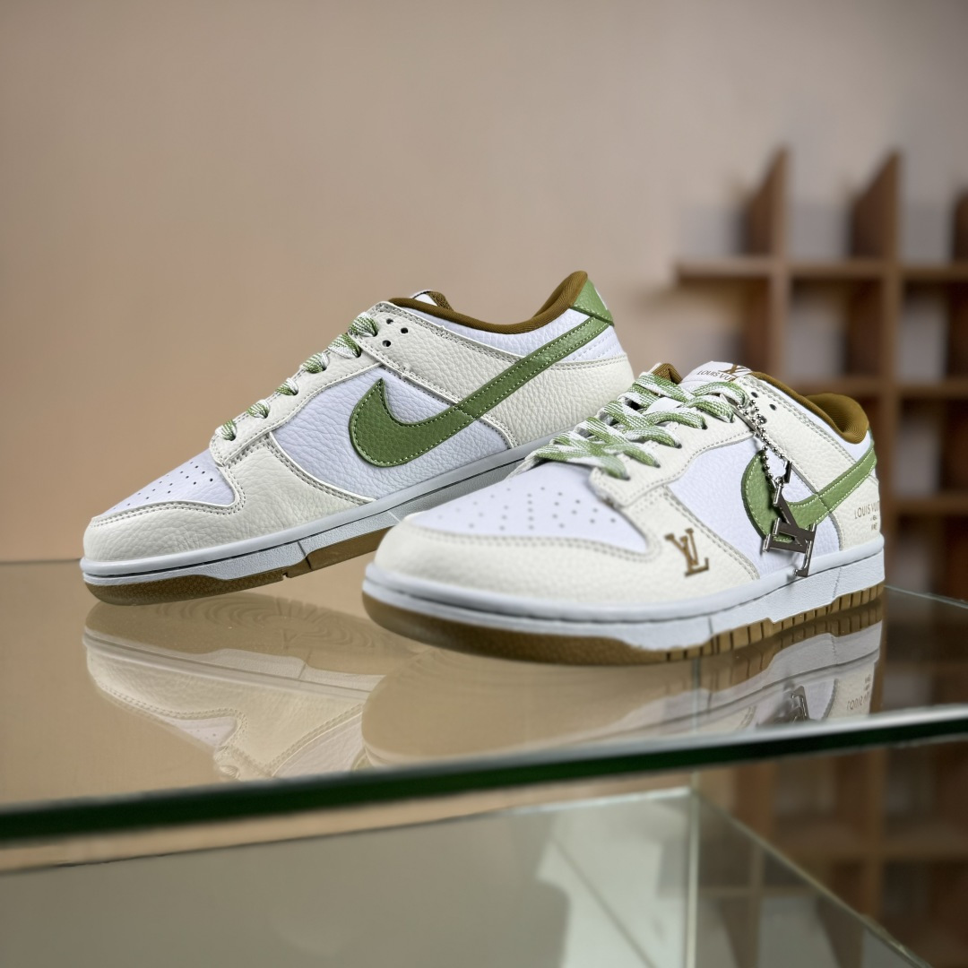 Nike SB Dunk Low LV联名 白绿棕 高端定制 低帮休闲板鞋 SC0601-476