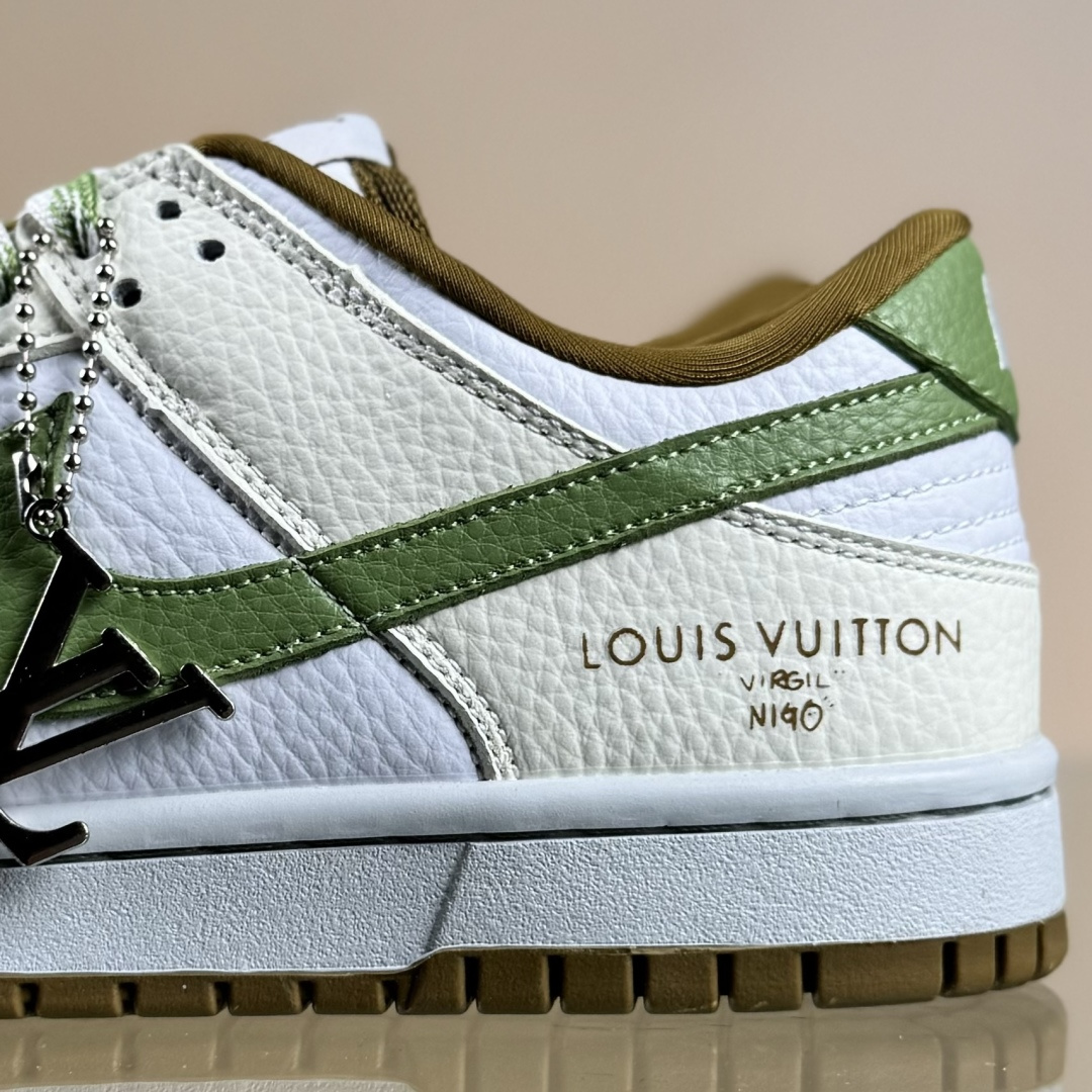 Nike SB Dunk Low LV联名 白绿棕 高端定制 低帮休闲板鞋 SC0601-476