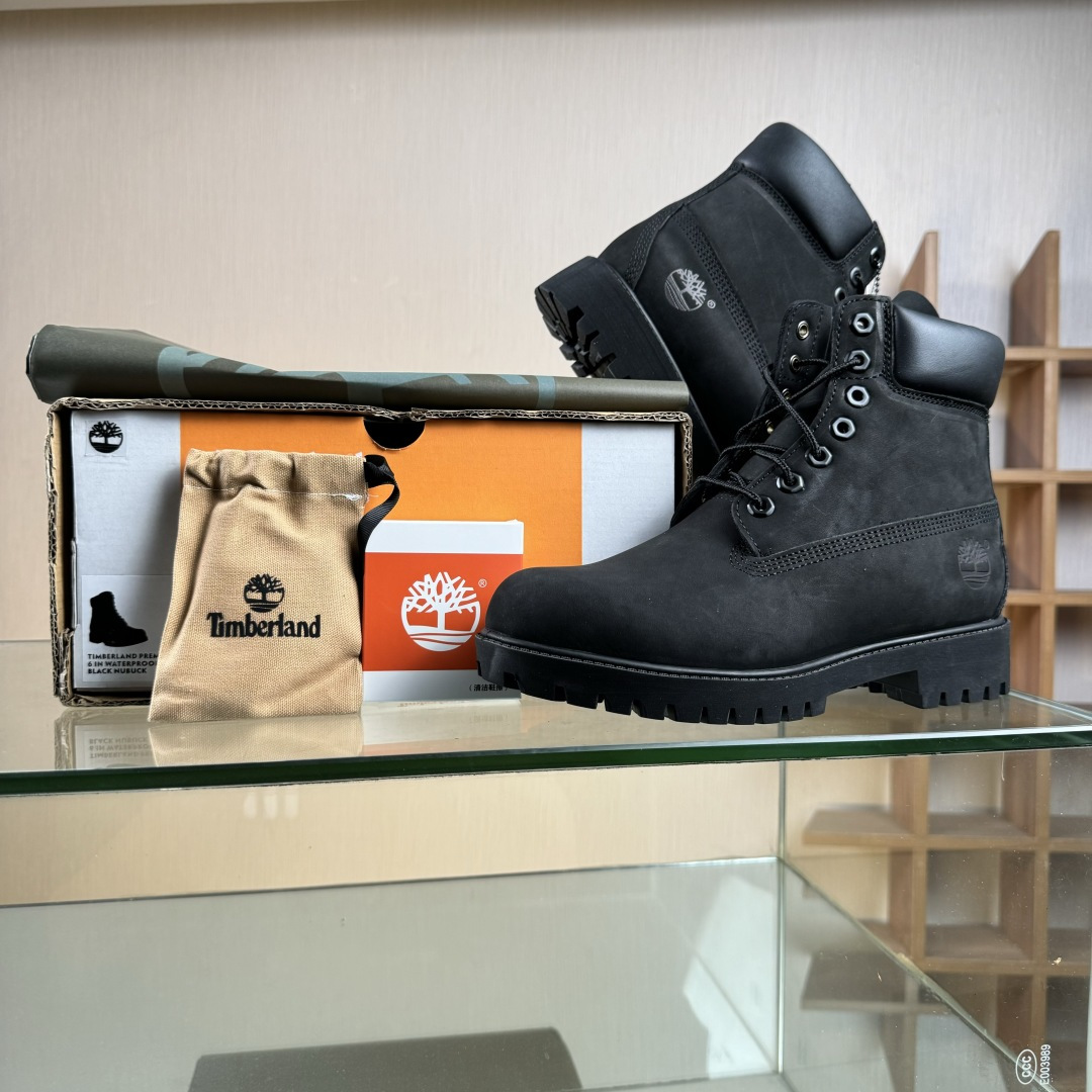 400 得物纯原顶级一比一原版开发版本 添柏岚Timberland踢不烂/经典款黑色高帮 女款六孔型号8658A男款七孔型号10073W