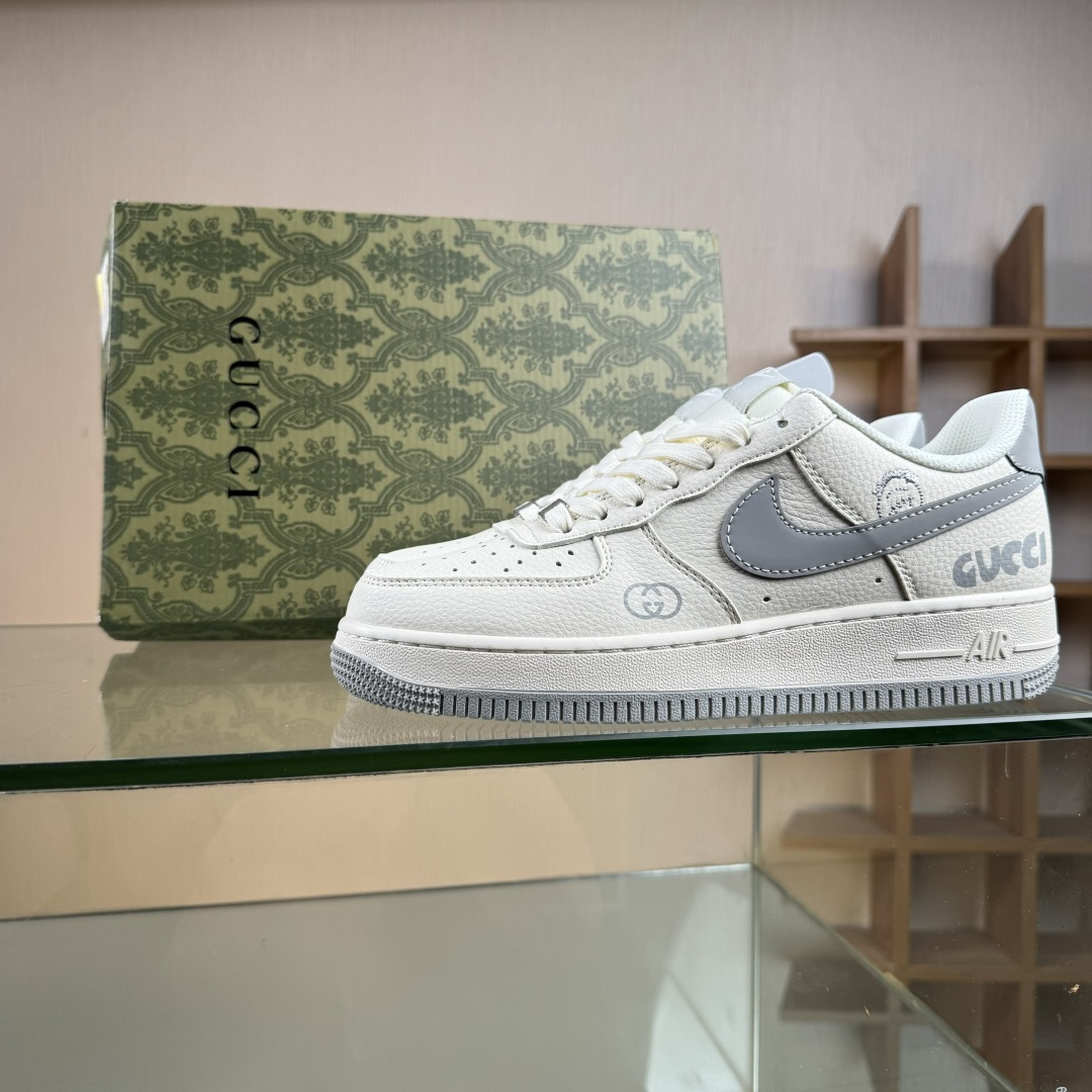 Nike Air Force 1'07 Low 古驰联名 鬼脸米灰 空军一号 低帮休闲板鞋 QW5836-024