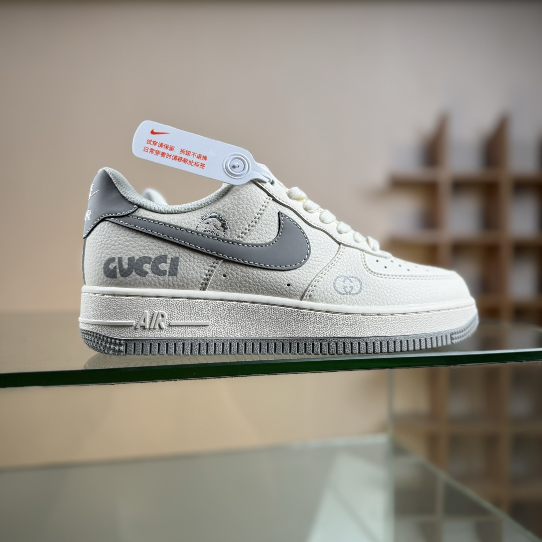 Nike Air Force 1’07 Low 古驰联名 鬼脸米灰 空军一号 低帮休闲板鞋 QW5836-024