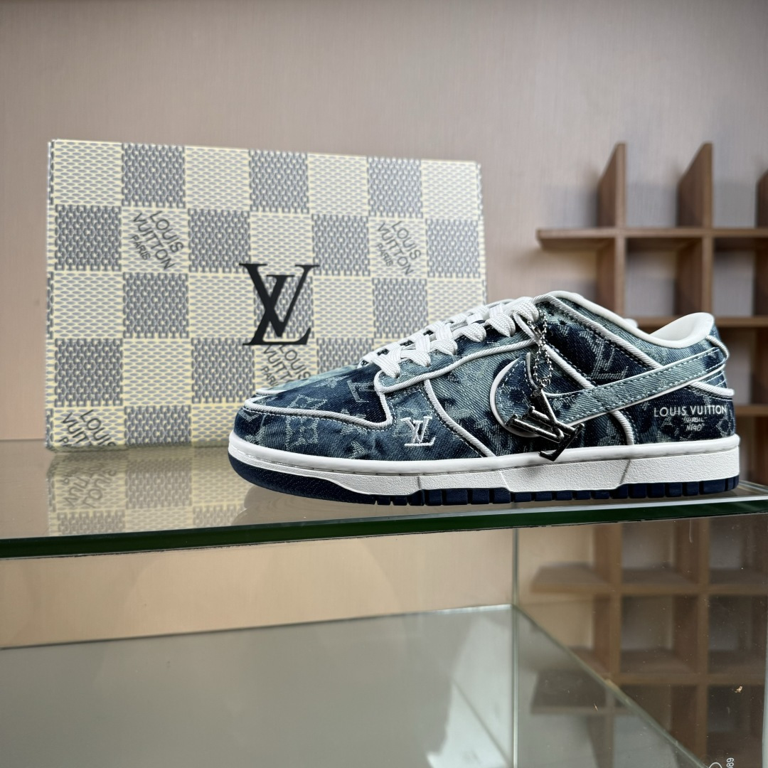 Nike SB Dunk Low LV联名 青蓝牛仔 高端定制 低帮休闲板鞋 SC0601-466