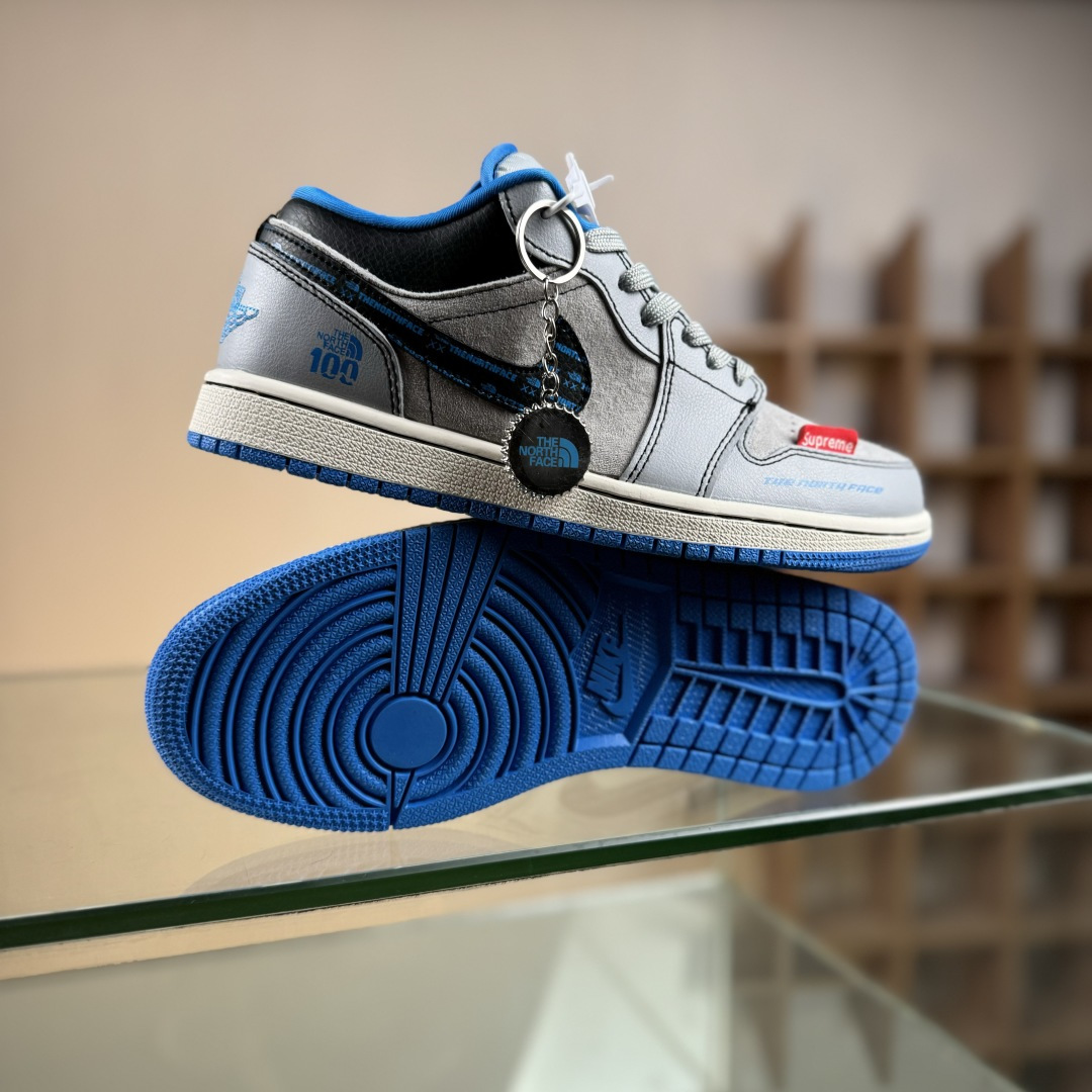 The North Face x Air Jordan 1 Low 灰蓝猪八 LD2025-002