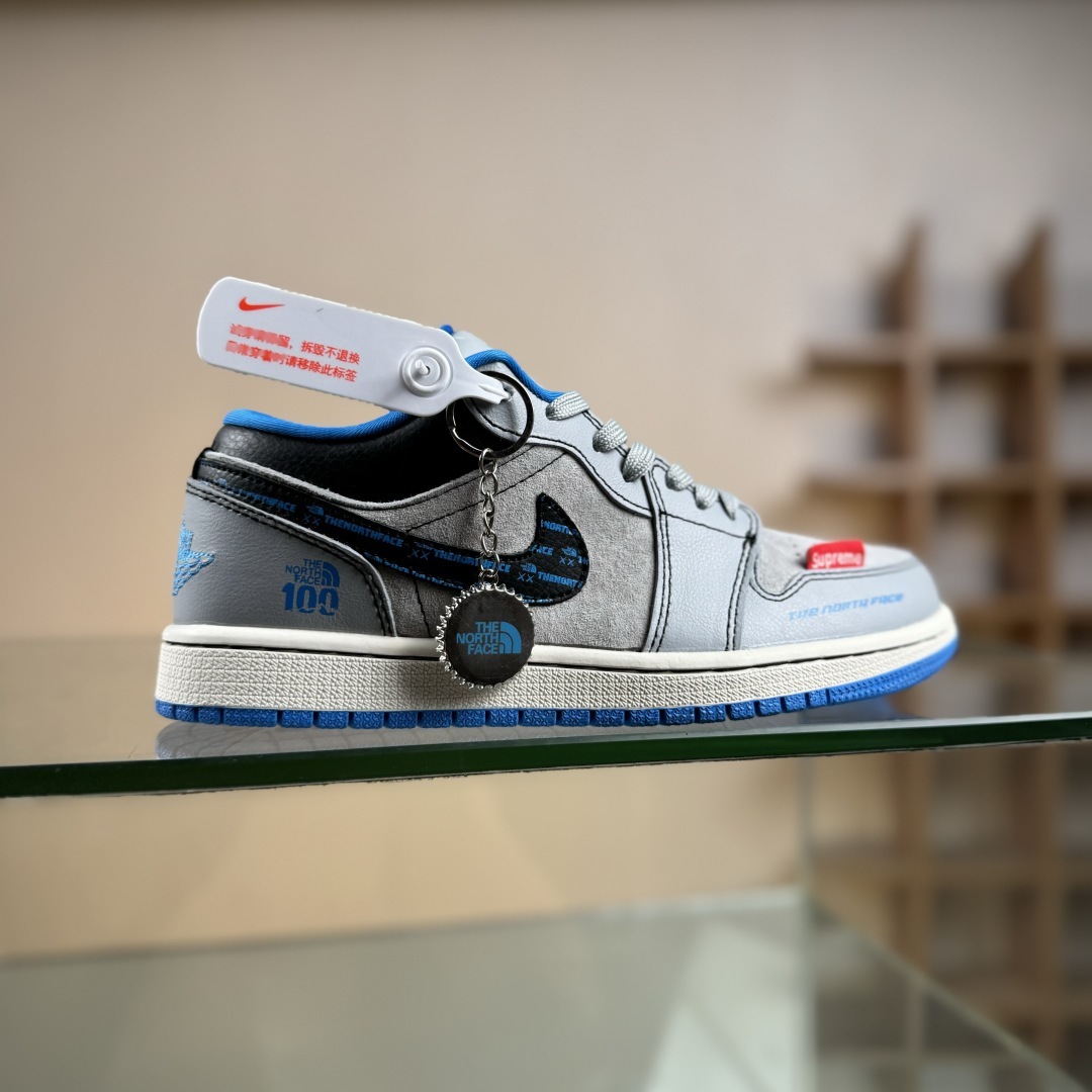 The North Face x Air Jordan 1 Low 灰蓝猪八 LD2025-002