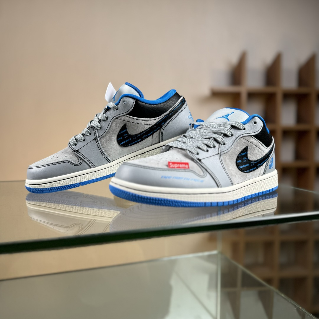 The North Face x Air Jordan 1 Low 灰蓝猪八 LD2025-002