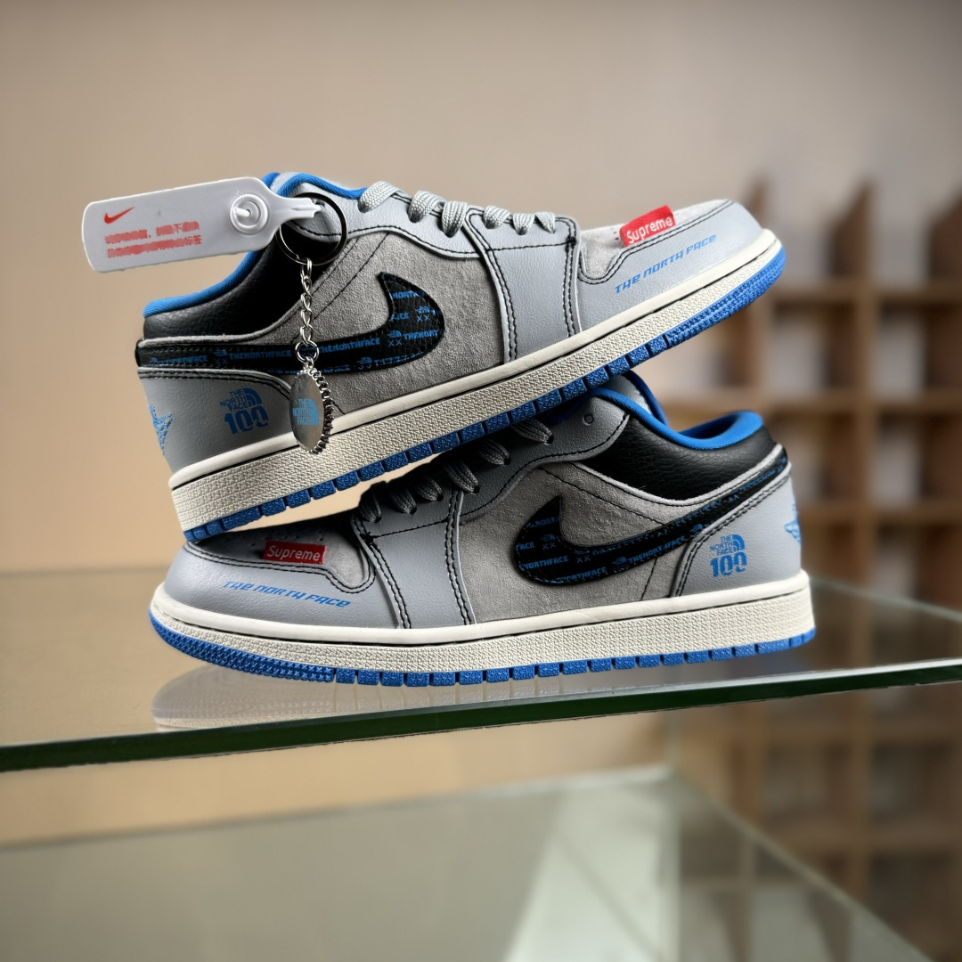 The North Face x Air Jordan 1 Low 灰蓝猪八 LD2025-002