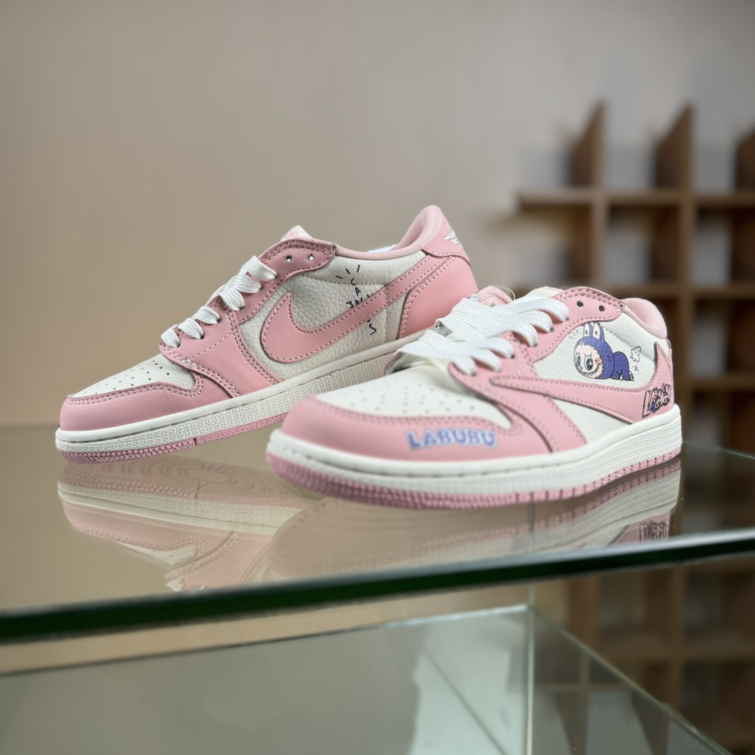 Travis Scott x Jordan 1 Low “Labubu拉布布联名” 高端定制 乔丹倒勾低帮休闲板鞋 DD7866-114