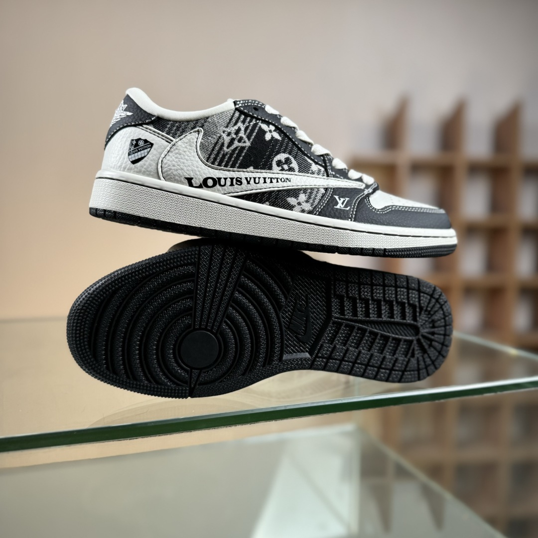 Travis Scott x Fragment Design x Air Jordan 1 Low SP AJ1 乔1 LV联名 黑白牛仔 低帮文化休闲板鞋 SC0601-052-莆田鞋,莆田鞋货源,高仿鞋,高仿鞋货源,安福档口,莆田高仿鞋,莆田鞋批发,高仿鞋批发,莆田高仿运动鞋,高仿运动鞋,莆田运动鞋 Travis Scott x Fragment Design x Air Jordan 1 Low SP AJ1 乔1 LV联名 黑白牛仔 低帮文化休闲板鞋 SC0601-052