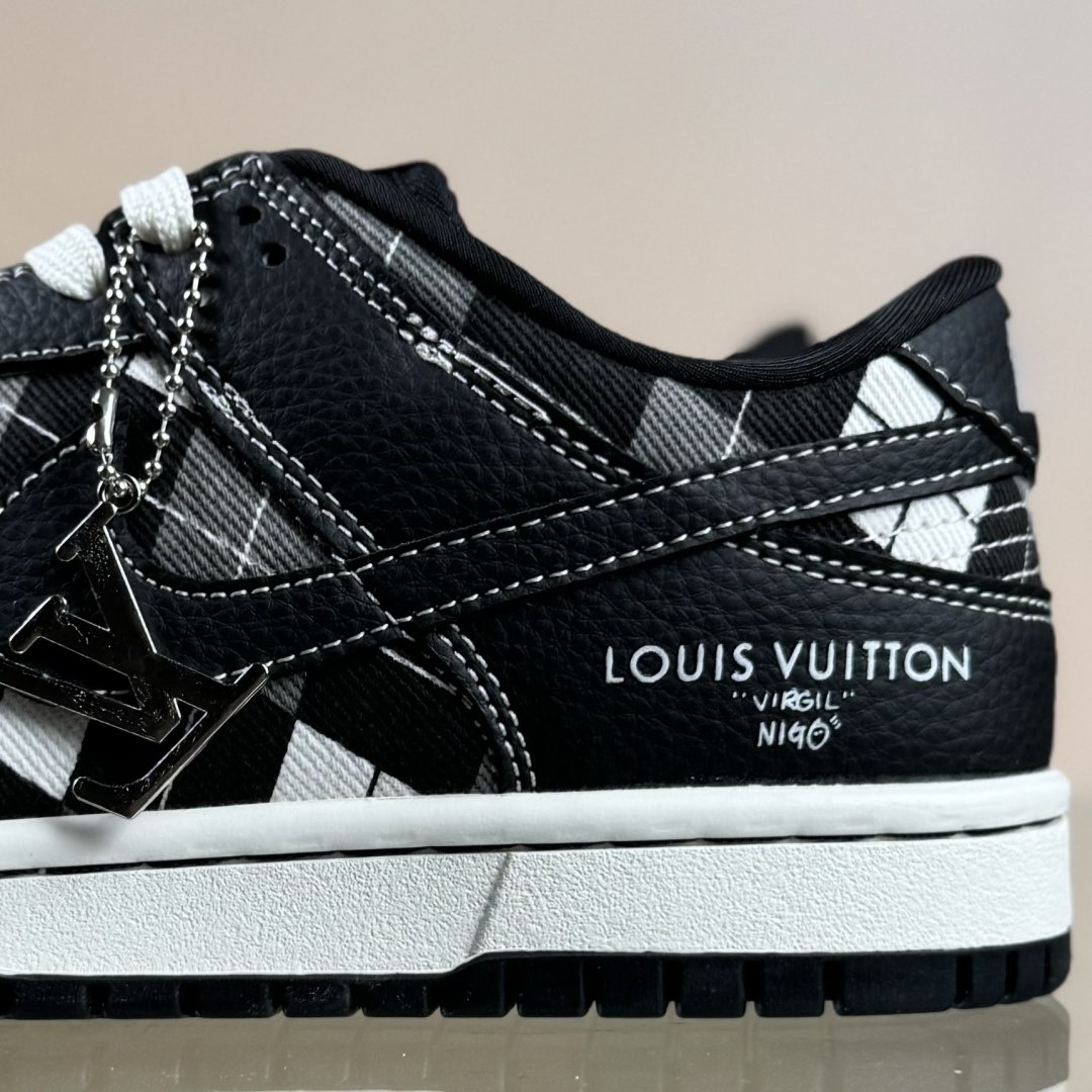 Nike SB Dunk Low LV联名 黑白网格 高端定制 低帮休闲板鞋 SC0601-460