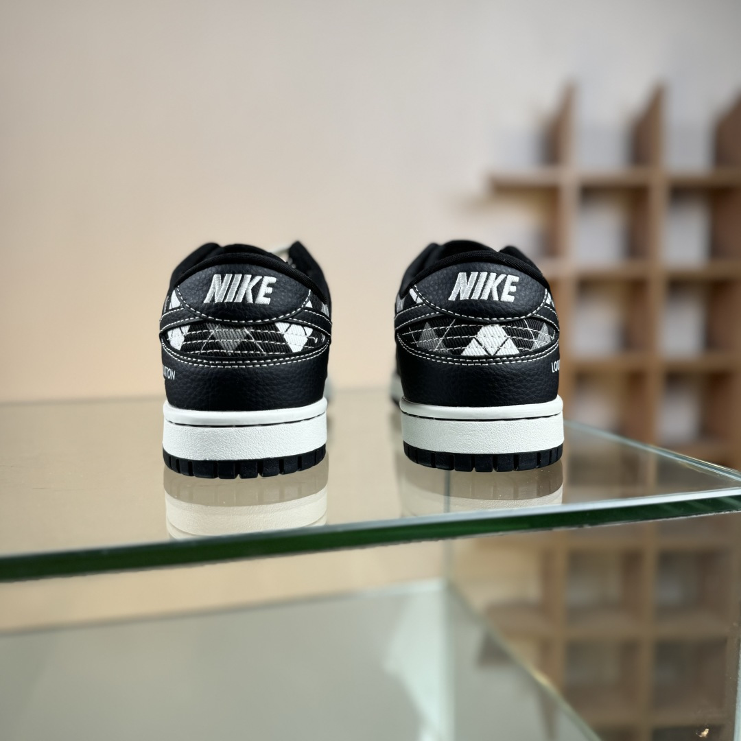 Nike SB Dunk Low LV联名 黑白网格 高端定制 低帮休闲板鞋 SC0601-460