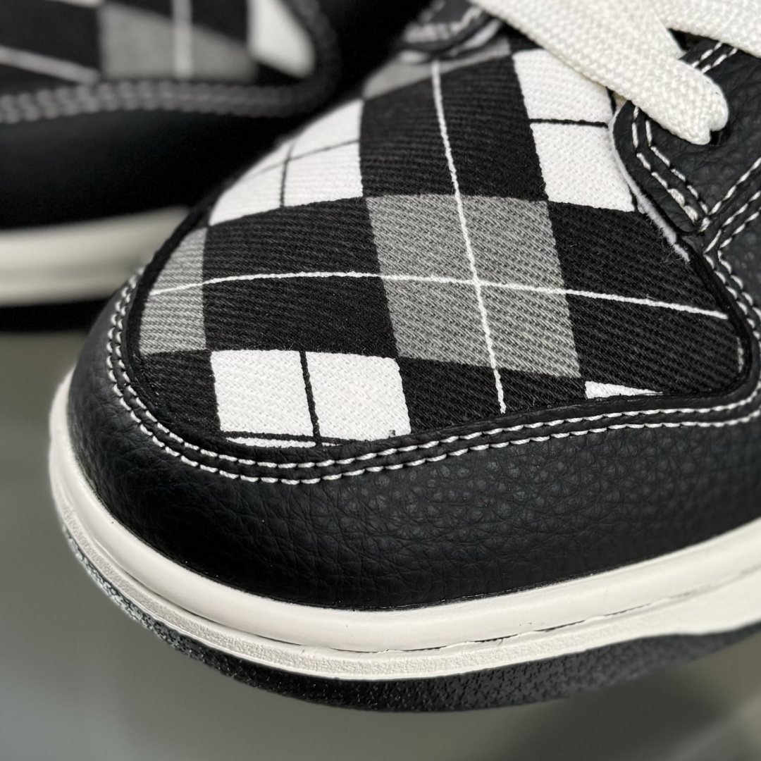 Nike SB Dunk Low LV联名 黑白网格 高端定制 低帮休闲板鞋 SC0601-460