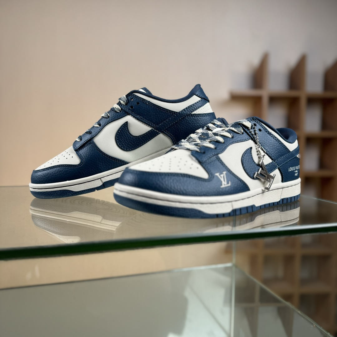 Nike SB Dunk Low LV联名 奶灰深蓝 高端定制 低帮休闲板鞋 SC0601-477 Nike SB Dunk Low LV联名 奶灰深蓝 高端定制 低帮休闲板鞋 SC0601-477