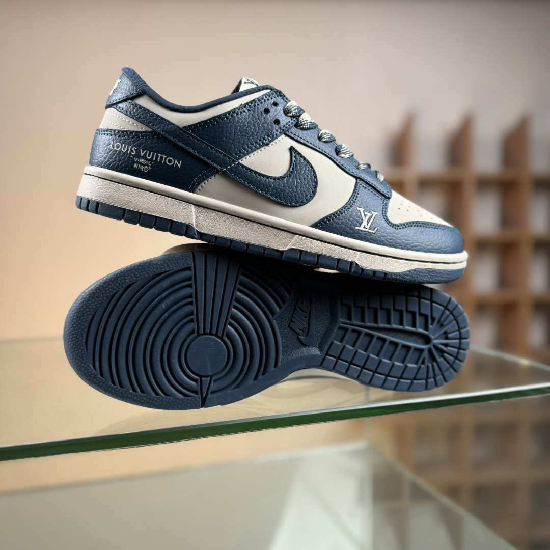 Nike SB Dunk Low LV联名 奶灰深蓝 高端定制 低帮休闲板鞋 SC0601-477 Nike SB Dunk Low LV联名 奶灰深蓝 高端定制 低帮休闲板鞋 SC0601-477