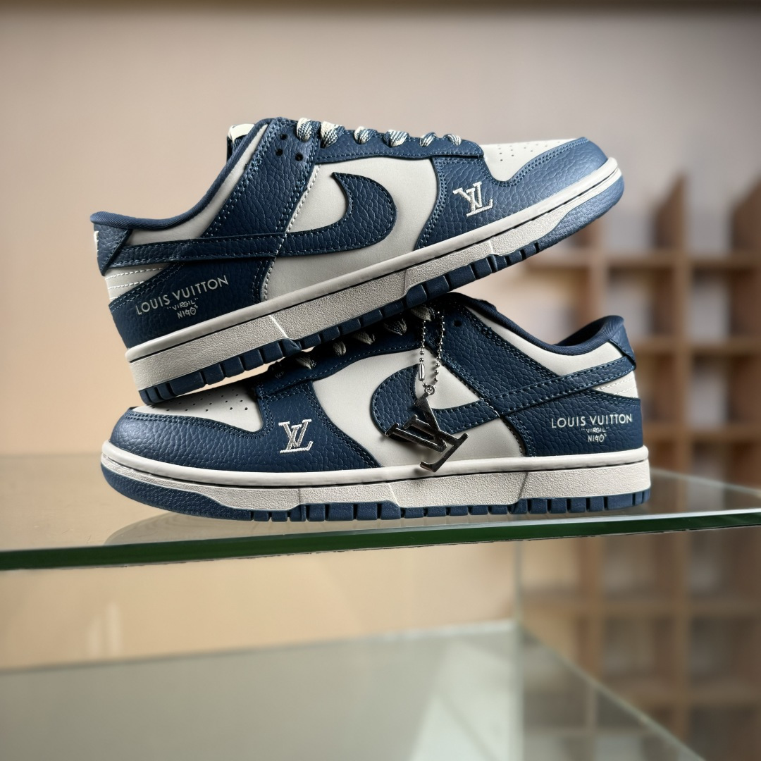 Nike SB Dunk Low LV联名 奶灰深蓝 高端定制 低帮休闲板鞋 SC0601-477 Nike SB Dunk Low LV联名 奶灰深蓝 高端定制 低帮休闲板鞋 SC0601-477