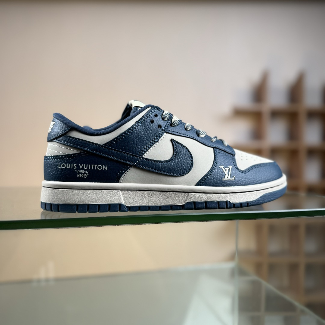 Nike SB Dunk Low LV联名 奶灰深蓝 高端定制 低帮休闲板鞋 SC0601-477 Nike SB Dunk Low LV联名 奶灰深蓝 高端定制 低帮休闲板鞋 SC0601-477